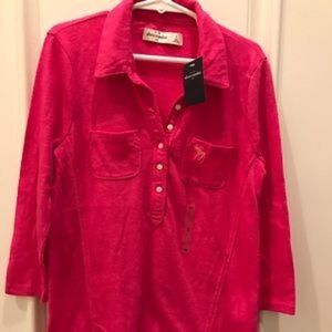 Abercrombie kids top hot pink